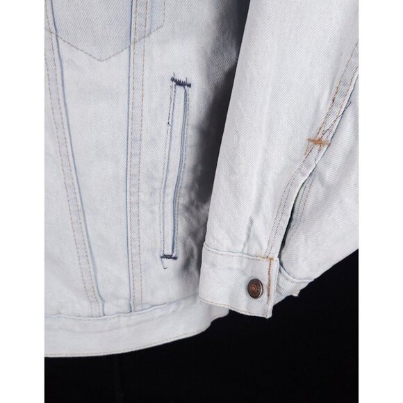 NotSoNormal Look Inside Faux Shearling Denim Jacket M Mens NSN $487 - Picture 7 of 16